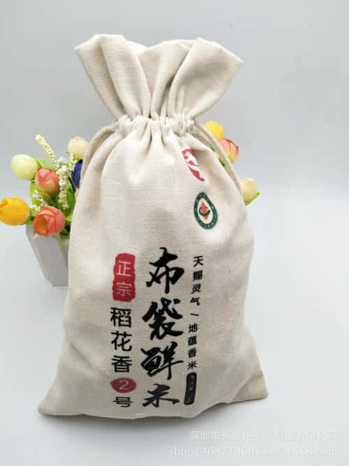 原生態(tài)大米帆布束口袋包裝展示  第3張
