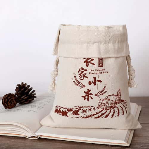 原生態(tài)大米帆布束口袋包裝展示  第2張